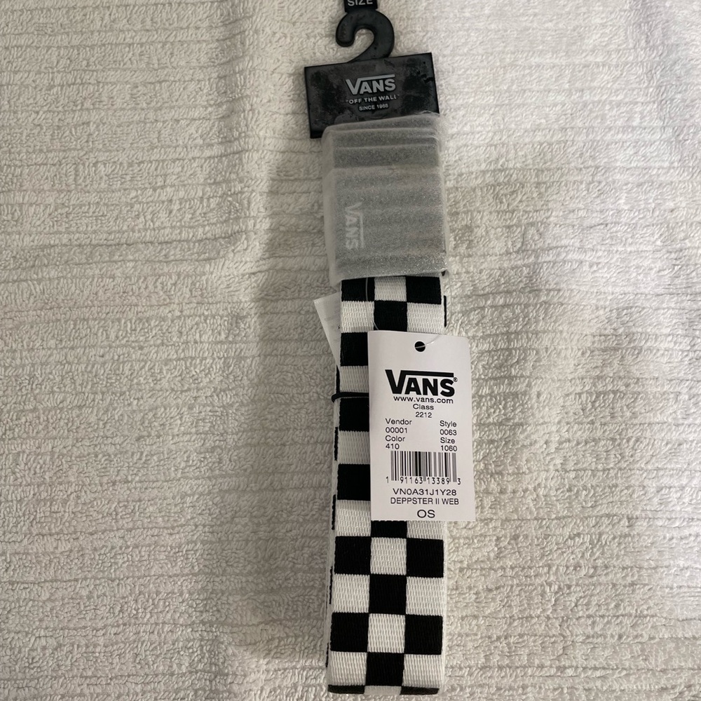 NEW Vans “Off the Wall” Classic Black and White Checkered One Size Belt
